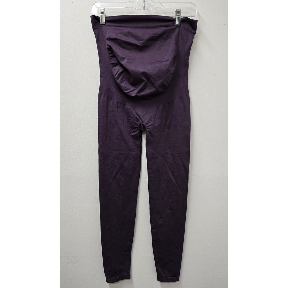 Blanqi Everyday Maternity Belly Support Leggings Purple High Waist Large